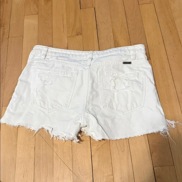 KanCan White Distressed Denim Jean Shorts - Picture 6 of 8